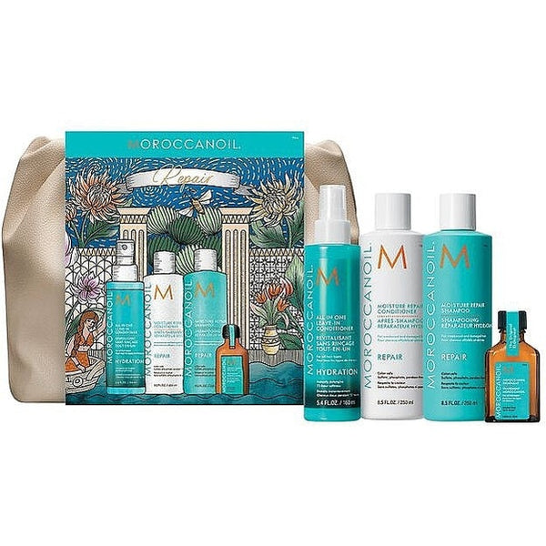 Moroccanoil Repair Set – şampun, kondisioner, leave-in və Treatment ilə bərpaedici saç baxım dəsti (Daraq Store)
