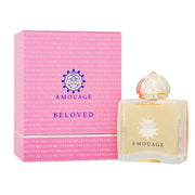 Amouage Beloved Woman EDP 100 ml qadın ətiri flakonu və çəhrayı qutusu
