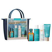 Moroccanoil qabarmaya qarşı saç və əl baxımı dəsti, Frizz Control şampun, kondisioner, Treatment və əl kremi
