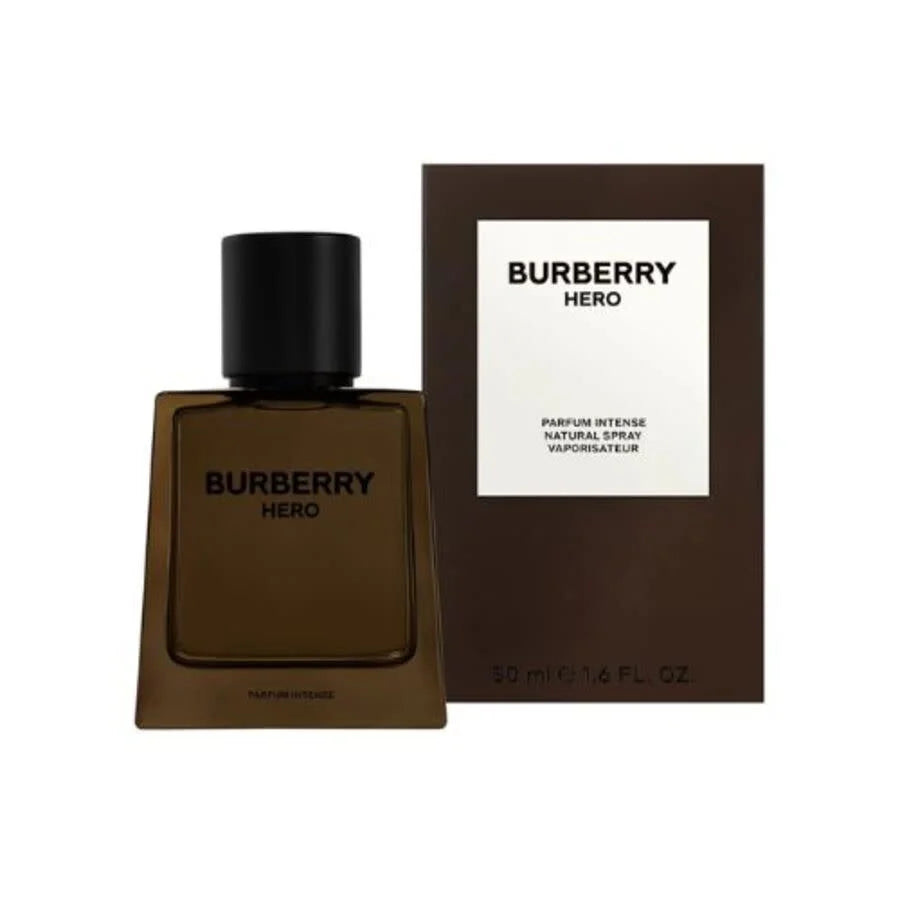 Burberry Hero Parfum Intense 50 ml flakonu və qutusu — dərin və güclü kişi ətri