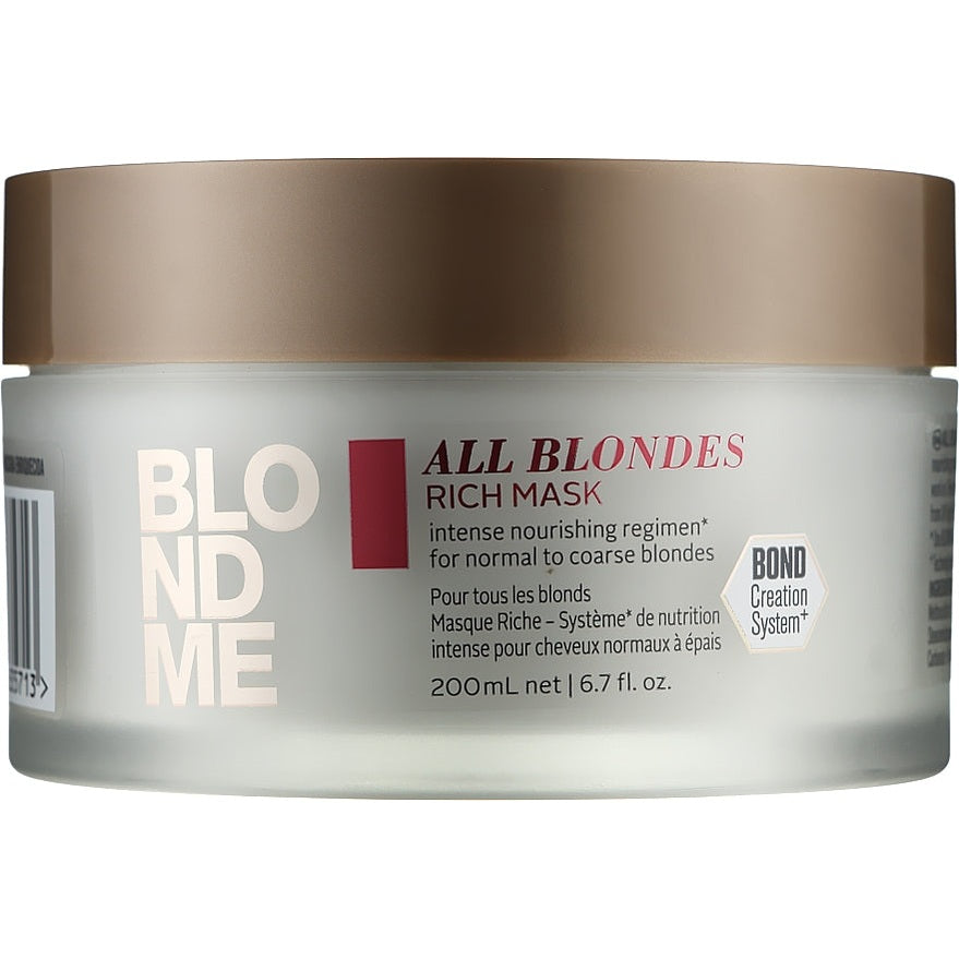 Schwarzkopf BlondMe All Blondes Rich Mask 200 ml blond saçlar üçün qidalandırıcı maska

