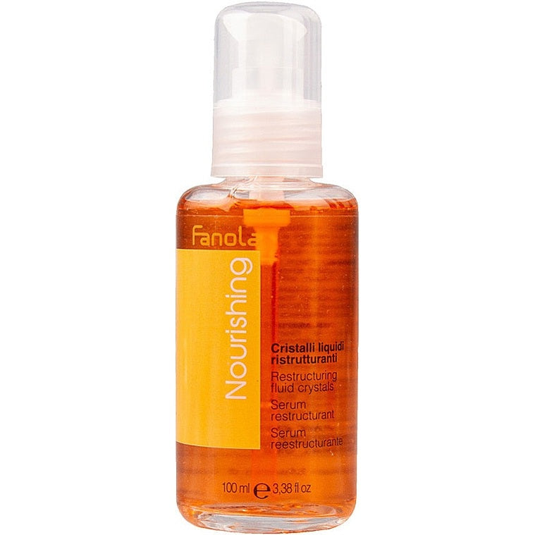 Fanola Nourishing maye kristallar serum 100 ml – antifrizz, parıltı və ucların qorunması
