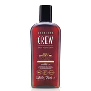 American Crew 3-IN-1 Ginger + Tea 250 ml kişilər üçün şampun kondisioner və duş geli