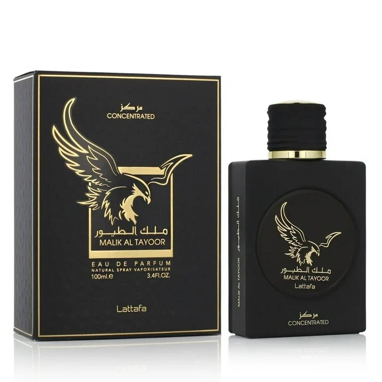 Lattafa Malik Al Tayoor Concentrated EDP 100ml perfume bottle and box
