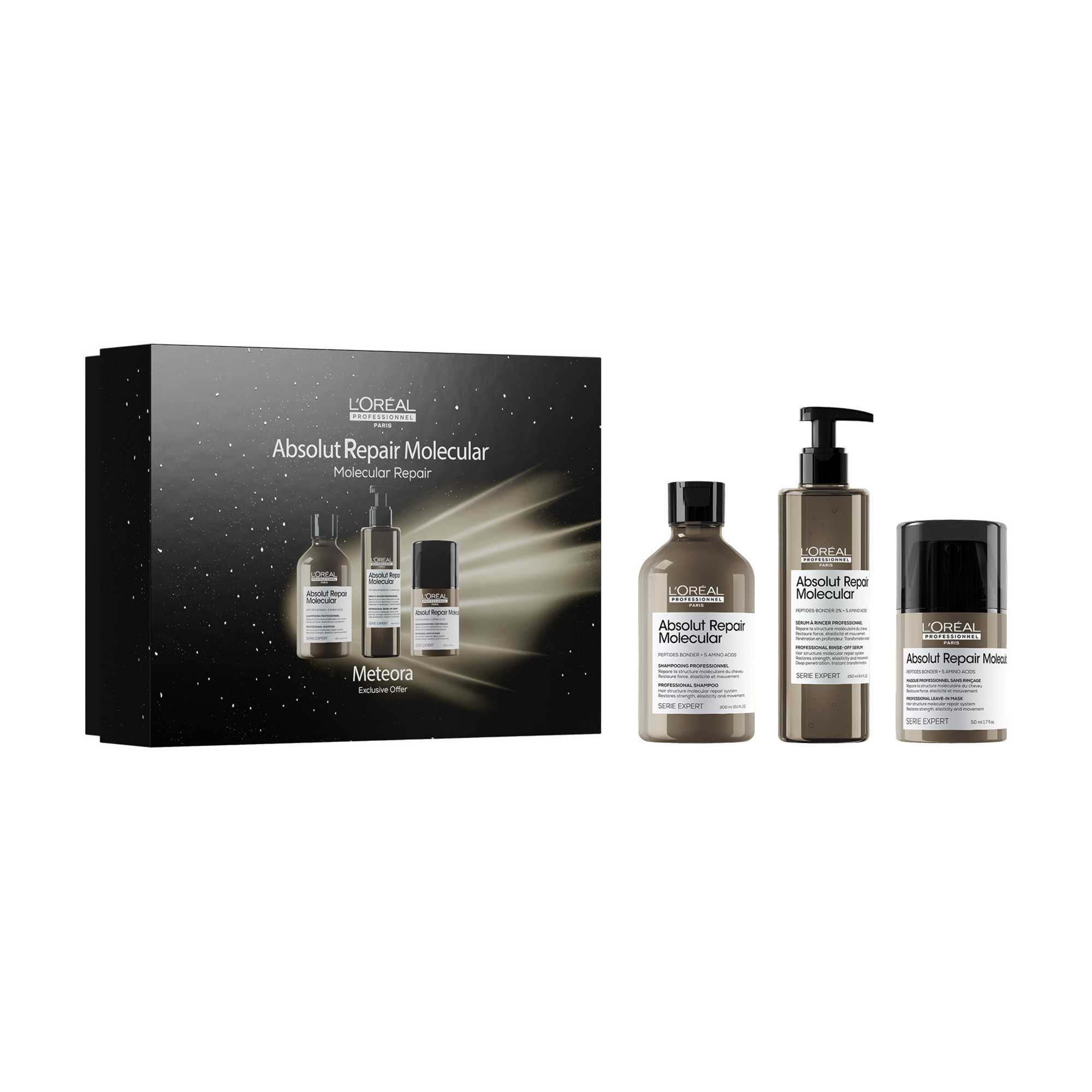 L’Oréal Professionnel Absolut Repair Molecular Meteora Gift Set – shampoo, rinse-off serum və leave-in baxım
