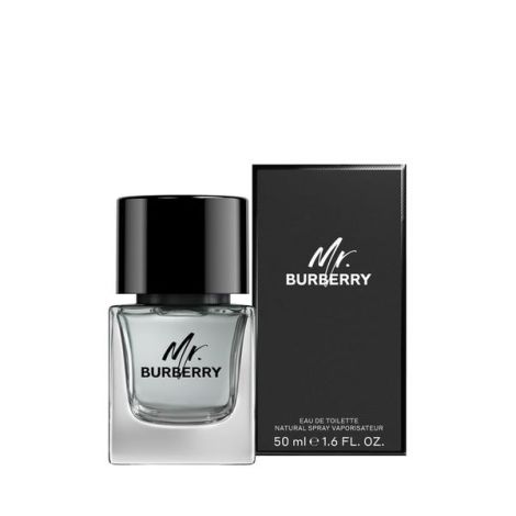 Mr. Burberry Eau de Toilette 50 ml flakonu və qutusu — təravətli və modern kişi ətri