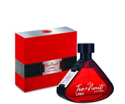 Armaf Tres Nuit Lyric Pour Homme Eau de Parfum 100ml perfume bottle with red triangular glass design and red box

