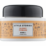 Alfaparf Style Stories Glossy Pomade 100 ml – güclü fiksasiya və parlaq bitişli saç pomadası
