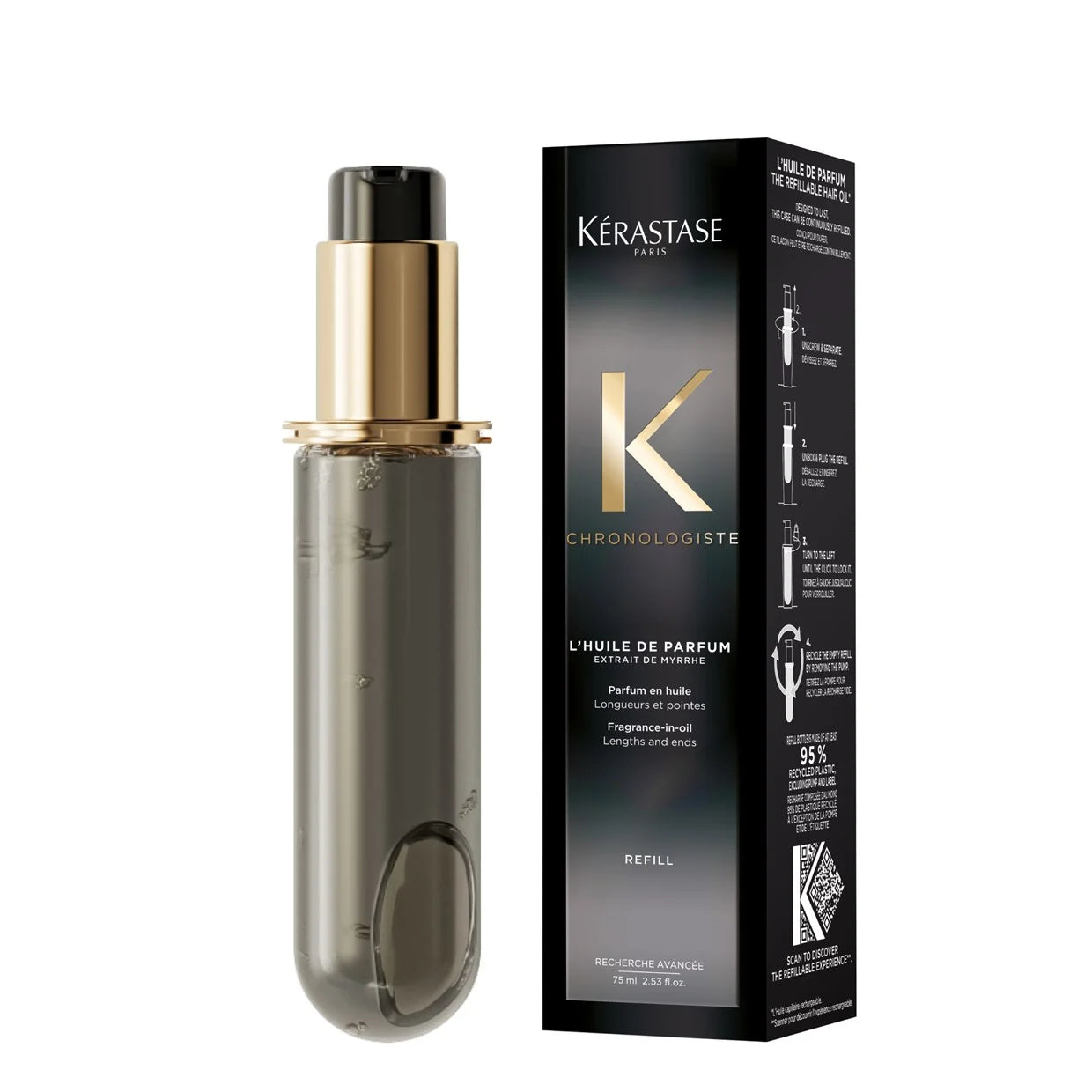 Kérastase Chronologiste L’Huile de Parfum Refillable 75 ml – Uclar & Uzunluqlar üçün Parfüm Yağı
