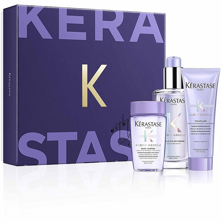 Kerastase Ağardılmış və işıqlandırılmış saçlar üçün səyahət ölçüsü məhsulları dəsti