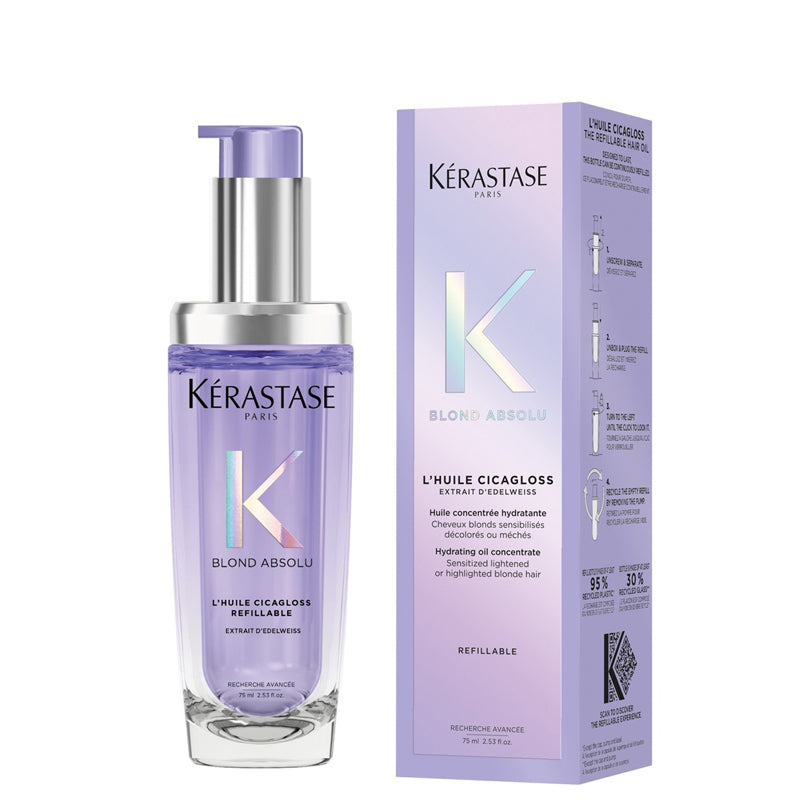Kérastase Blond Absolu L’Huile CicaGloss 75 ml – Boyalı Saçlar üçün Dərin Nəmləndirmə & Parıltı
