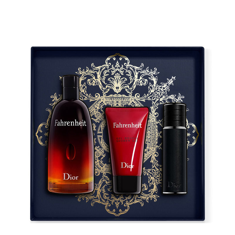 Dior Fahrenheit Eau De Toilette Set 100 ml Gel 50 ml 10 ml kişi üçün lüks ətir dəsti