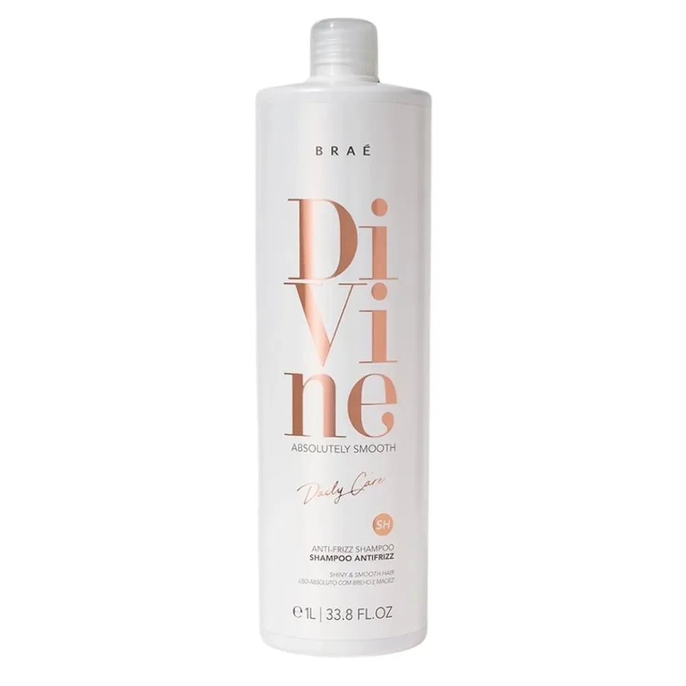 BRAÉ Divine Absolutely Smooth Anti-Frizz Shampoo 1000 ml quru və frizzli saçlar üçün hamarlaşdırıcı şampun