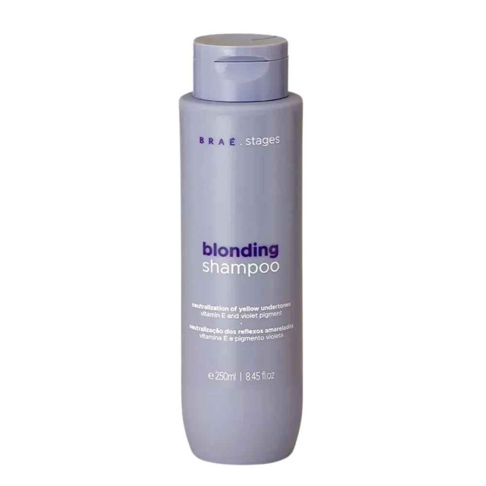 BRAÉ Stages Blonding Shampoo 250 ml sarı və açılmış saçlar üçün tonlaşdırıcı şampun