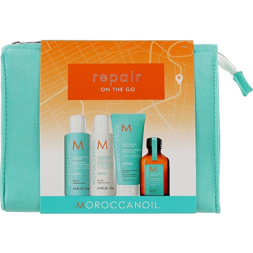 Moroccanoil Repair On The Go Set – səyahət üçün bərpaedici saç baxım dəsti (Daraq Store)
