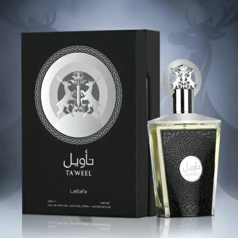 Lattafa Ta'weel Eau de Parfum 100ml bottle with box (clean modern oriental woody amber fragrance)