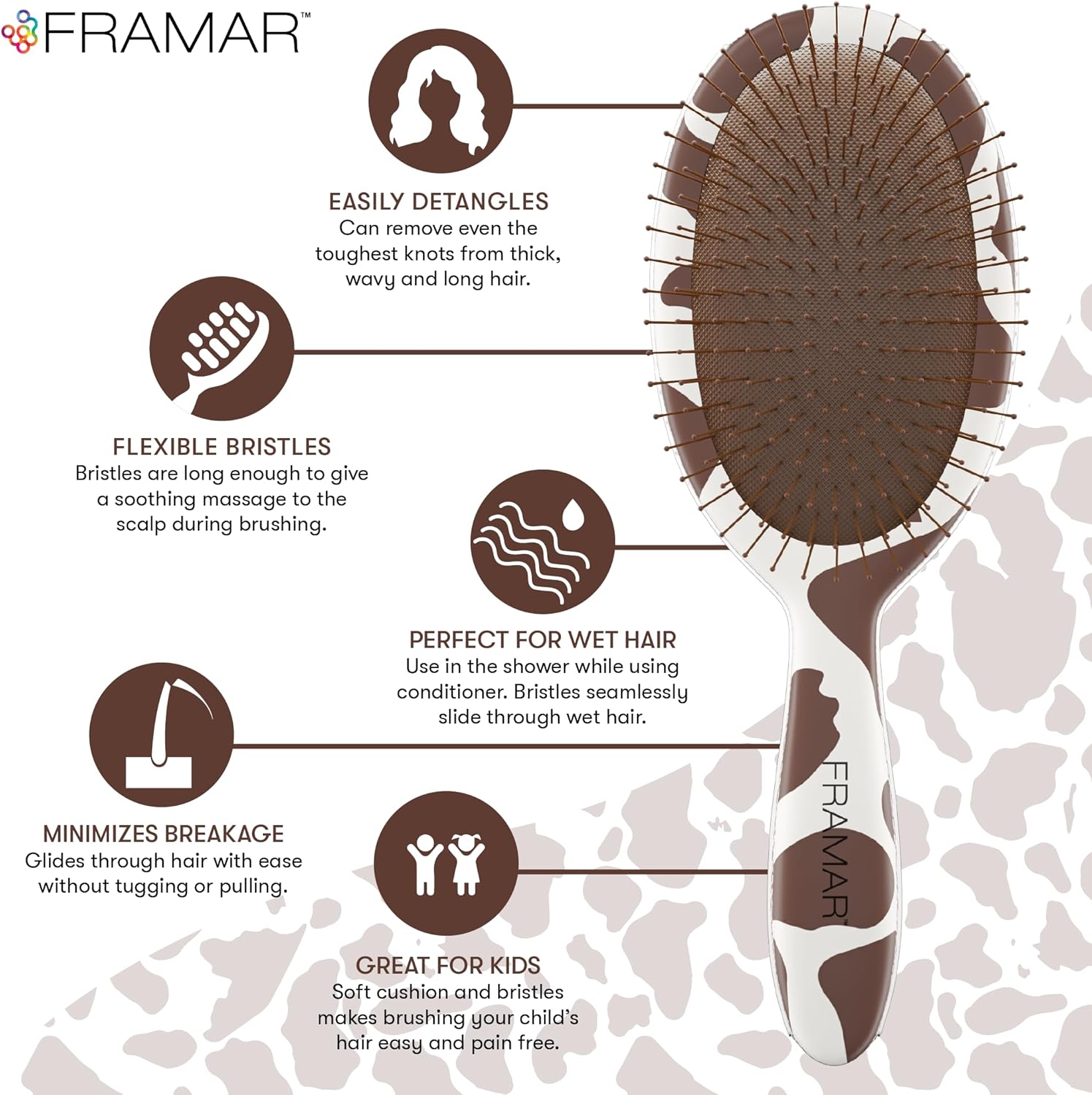 Framar Detangling Brush “Yeehaw” – dolaşıqsız daranma darağı
