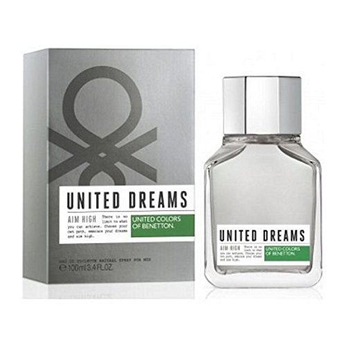 United Dreams Aim High by United Colors of Benetton EDT 100ml bottle with box on white background