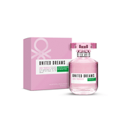 United Dreams Love Yourself EDT 80ml women's fragrance bottle with box on white background