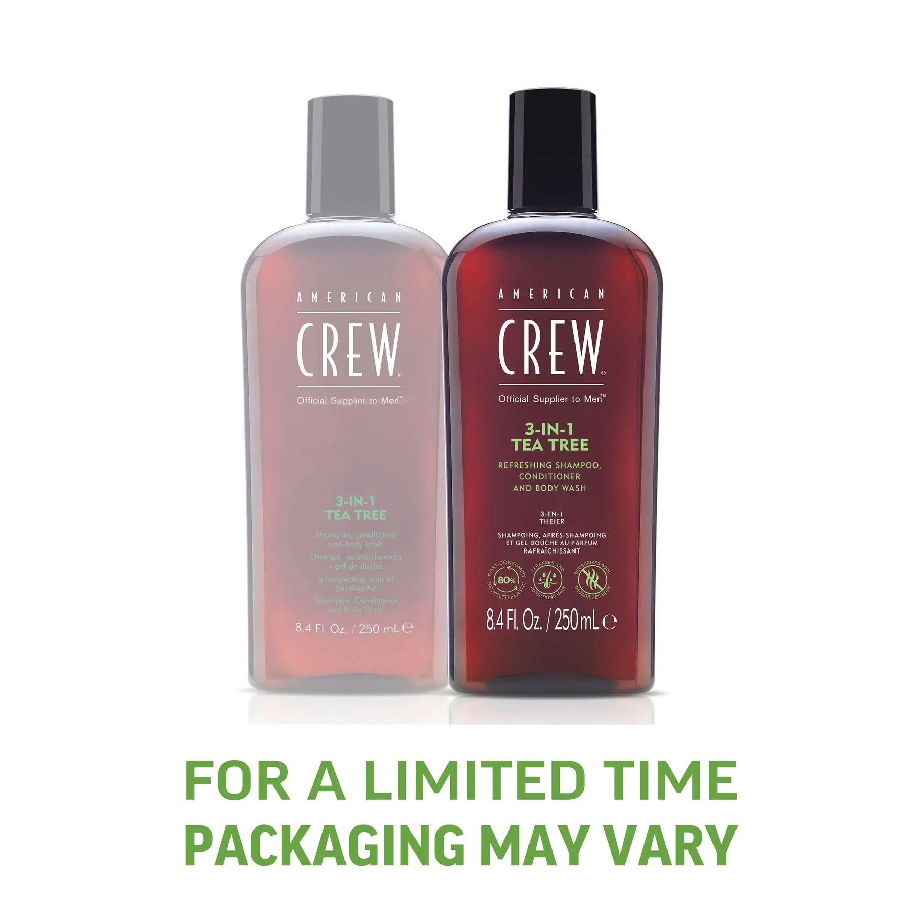 American Crew 3-ü 1-də Tea Tree kişi şampunu və duş geli