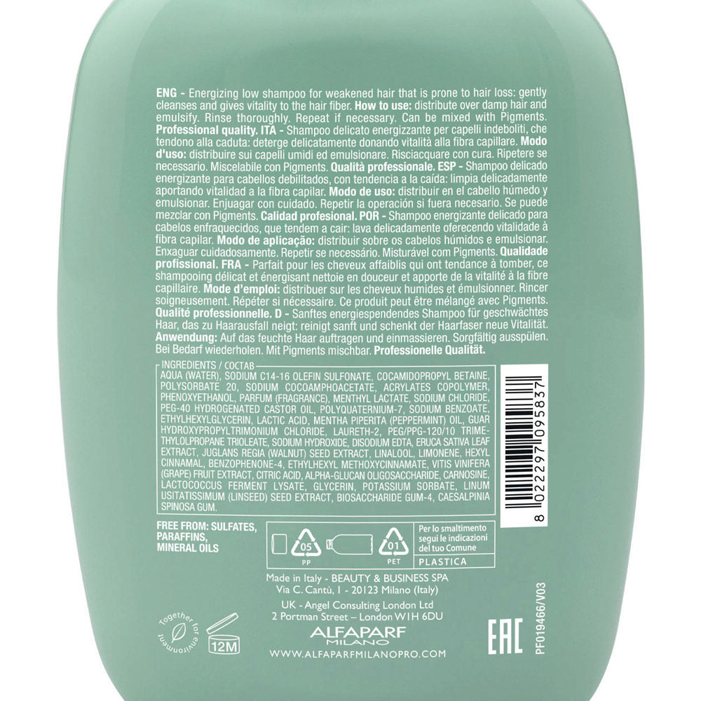 Alfaparf Milano Semi Di Lino Scalp Renew Energizing Low Shampoo 250 ml – Saç Tökülməsinə Meylli Saçlar üçün