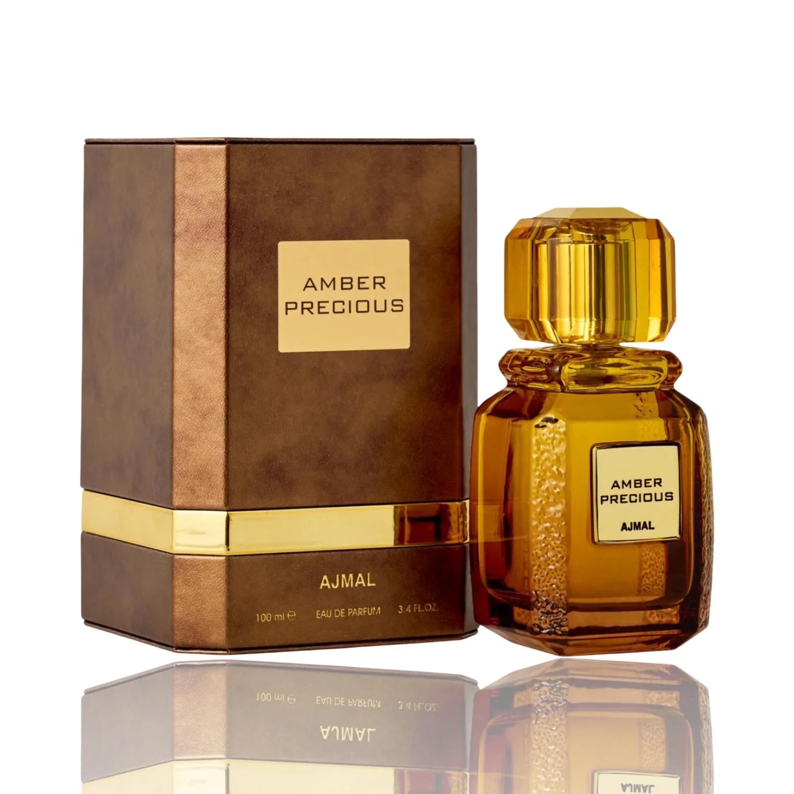 Ajmal Amber Precious Eau de Parfum şüşə və qutusu – kəhrəba notlu premium niş ətir
