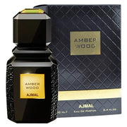Ajmal Amber Wood Eau de Parfum şüşə və qutusu – kəhrəba və odunsu notlu niş ətir
