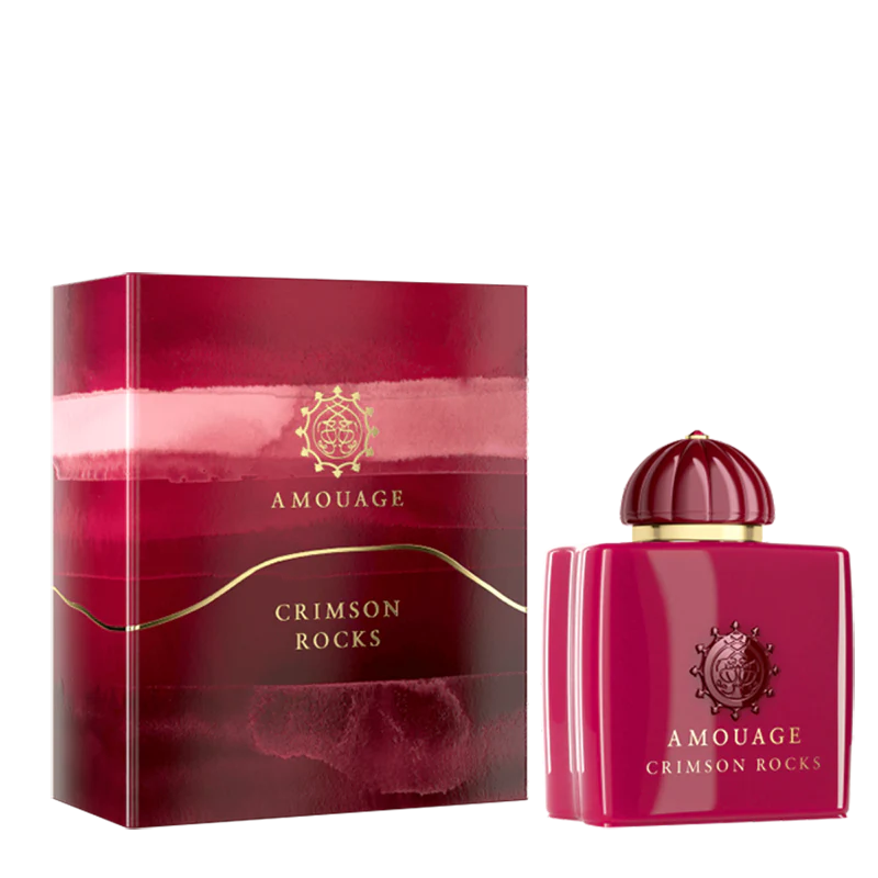 Amouage Crimson Rocks EDP 100 ml uniseks ətiri flakonu və qutusu
