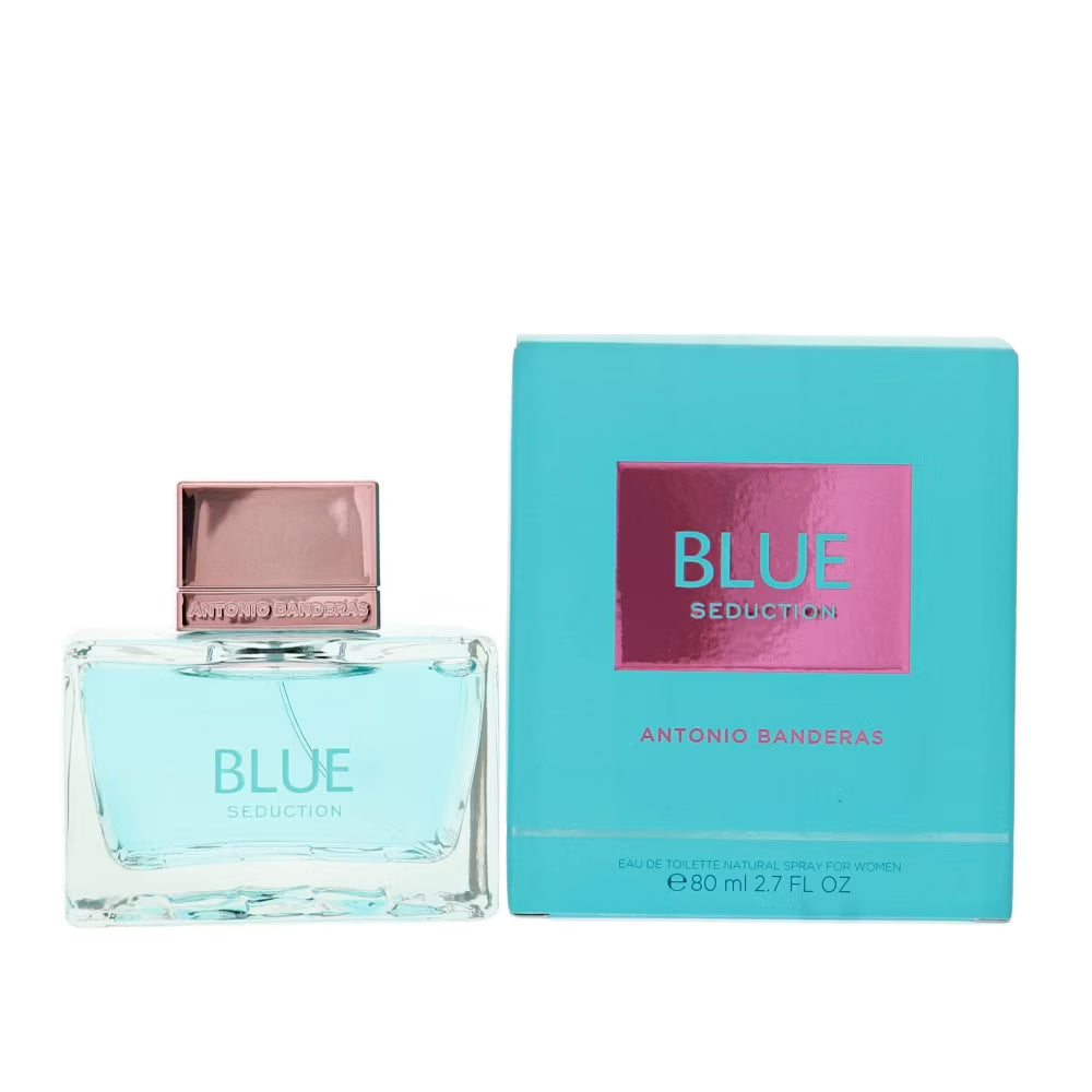 Antonio Banderas Blue Seduction Eau de Toilette 80ml bottle with box (fresh aquatic floral women's fragrance)
