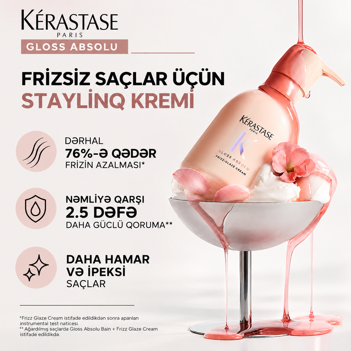 Qalın və tüklənən saçlar üçün anti-frizz krem