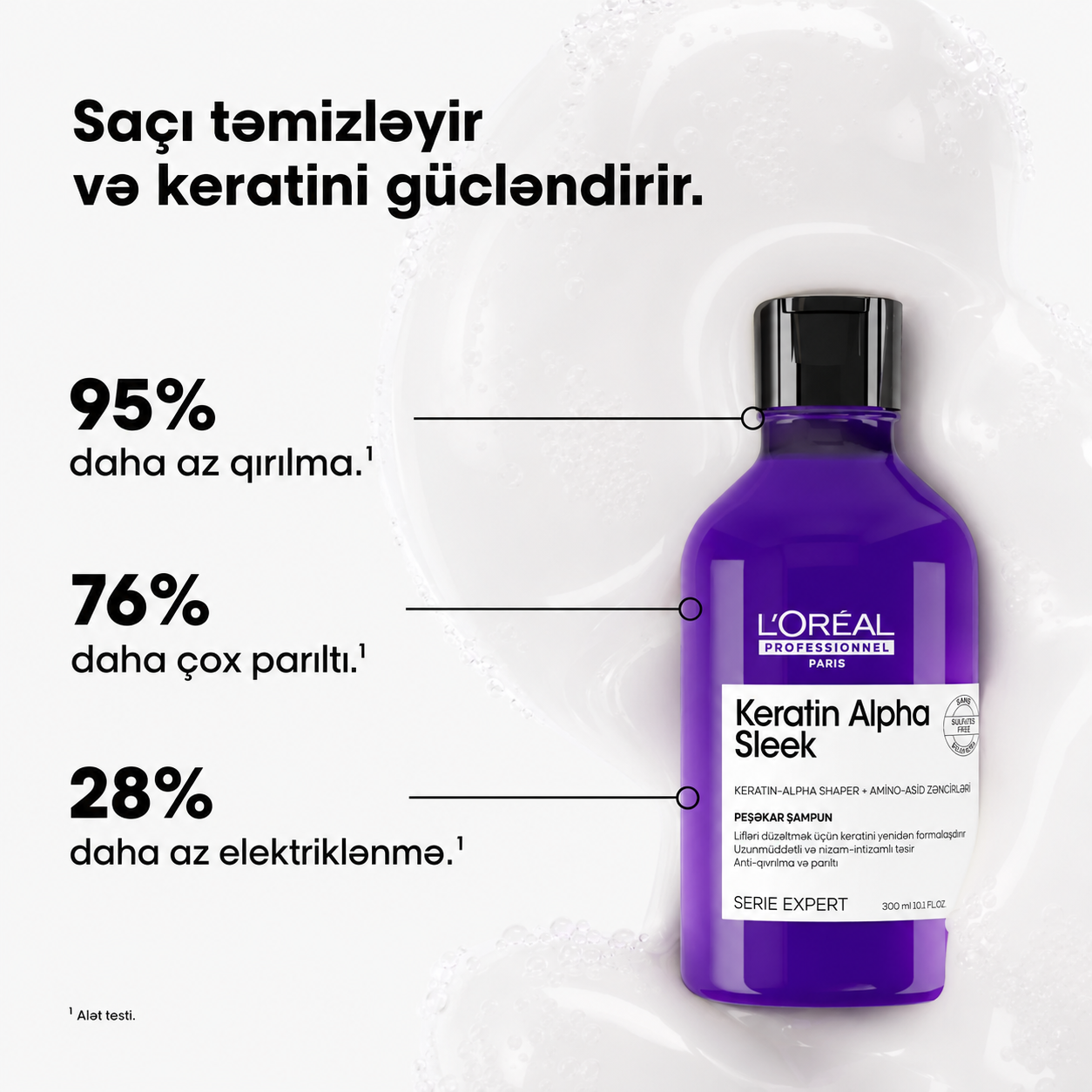 L’Oréal Professionnel Keratin Alpha Sleek Hamarlaşdırıcı Şampun 500 ml