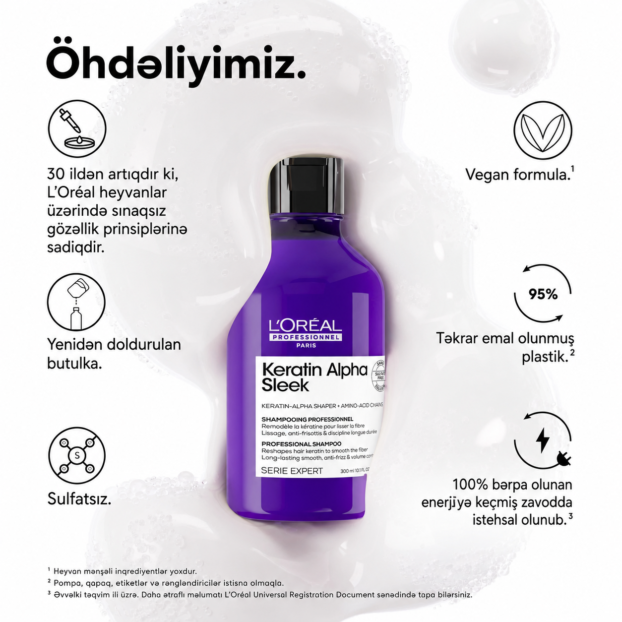 L’Oréal Professionnel Keratin Alpha Sleek Hamarlaşdırıcı Şampun 500 ml