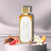 Lattafa Hayaati Gold Elixir EDP 100ml perfume bottle and box

