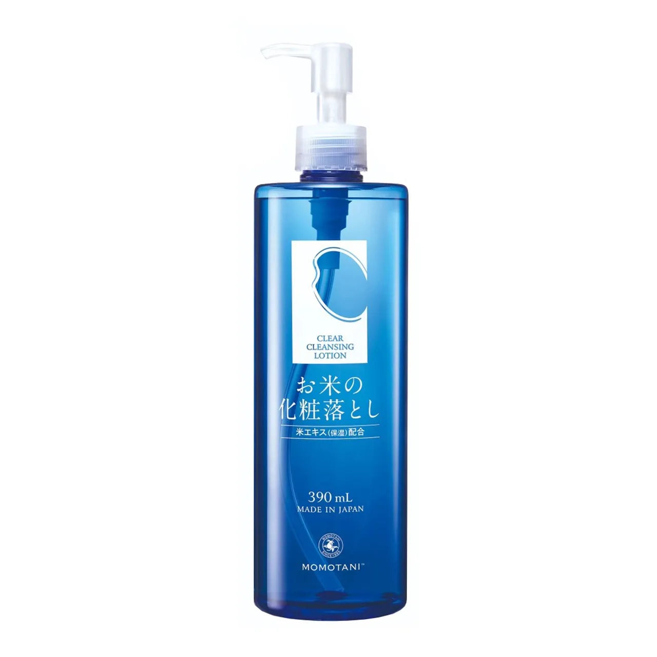 Momotani Clear Cleansing Lotion 390 ml üz üçün yumşaq makiyaj təmizləyici losyon flakonu

