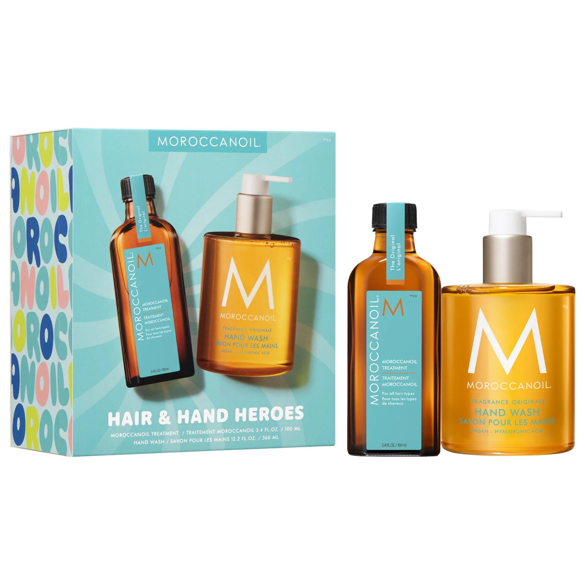 Moroccanoil Saç Və Əl Baxımı Dəsti 100 ml və 360 ml argan yağlı saç baxımı və əl yuma vasitəsi