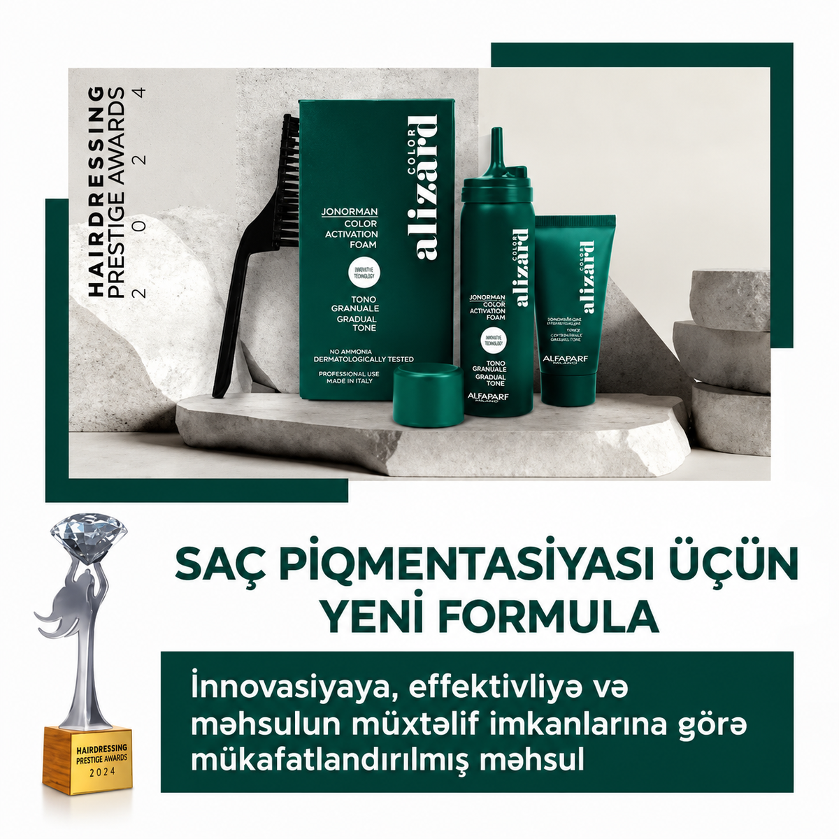 Alizard Color Activator Foam Black kişi saçları üçün rəngləndirici köpük 60 ml + 30 ml