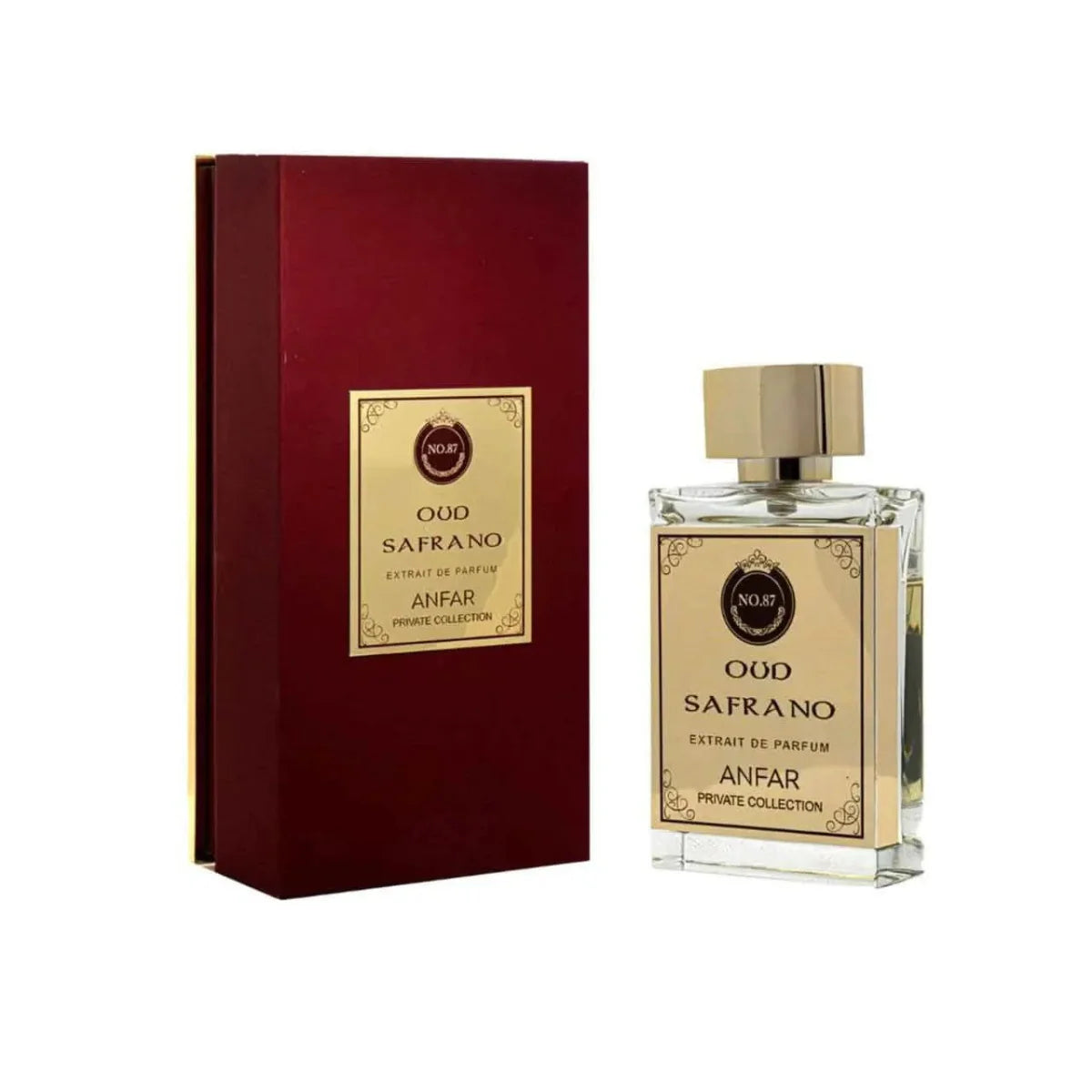 Anfar Oud Safrano extrait de parfum 50ml bottle and box

