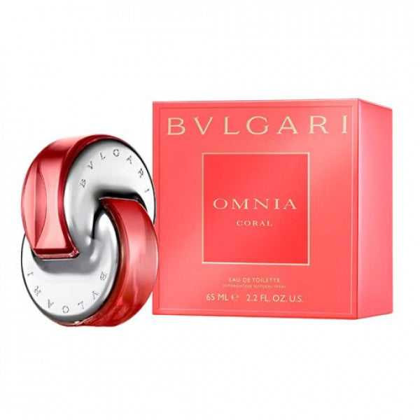Bvlgari Omnia Coral Eau de Toilette 65 ml flakonu və qutusu — təravətli və enerjili qadın ətri
