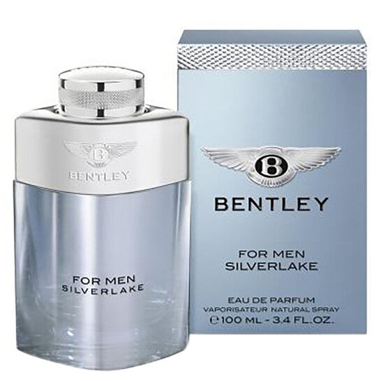 Bentley for Men Silverlake EDP 100ml men's fragrance bottle with box on white background