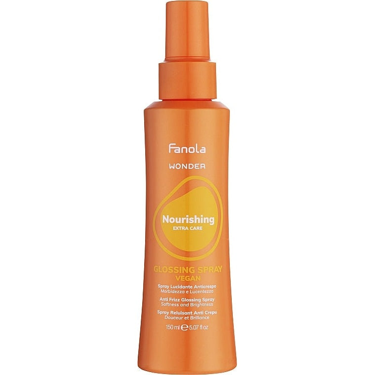 Fanola Wonder Nourishing Extra Care Glossing Spray 150 ml — parıltıverən anti-frizz sprey
