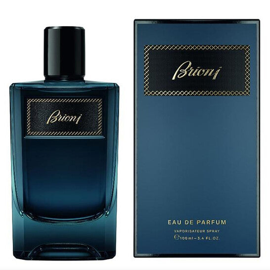 Brioni Eau de Parfum 100 ml bottle and box (men’s fragrance, dark blue design)
