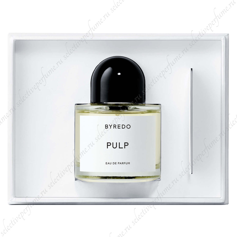 Byredo Pulp Eau de Parfum 100 ml flakonu və qutusu — parlaq və enerjili unisex ətri