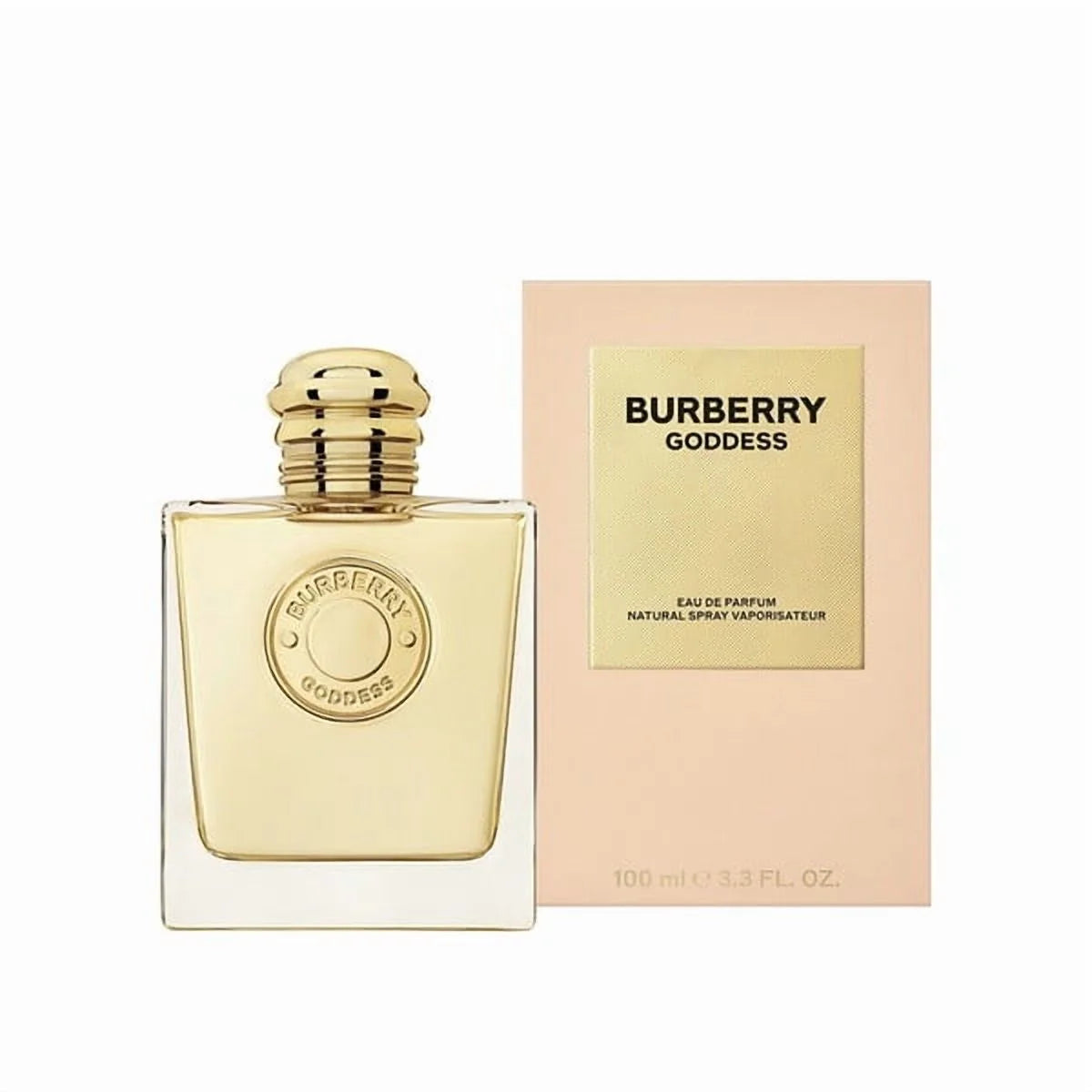 Burberry Goddess Eau de Parfum 100 ml bottle and box (women’s fragrance, gold cap)