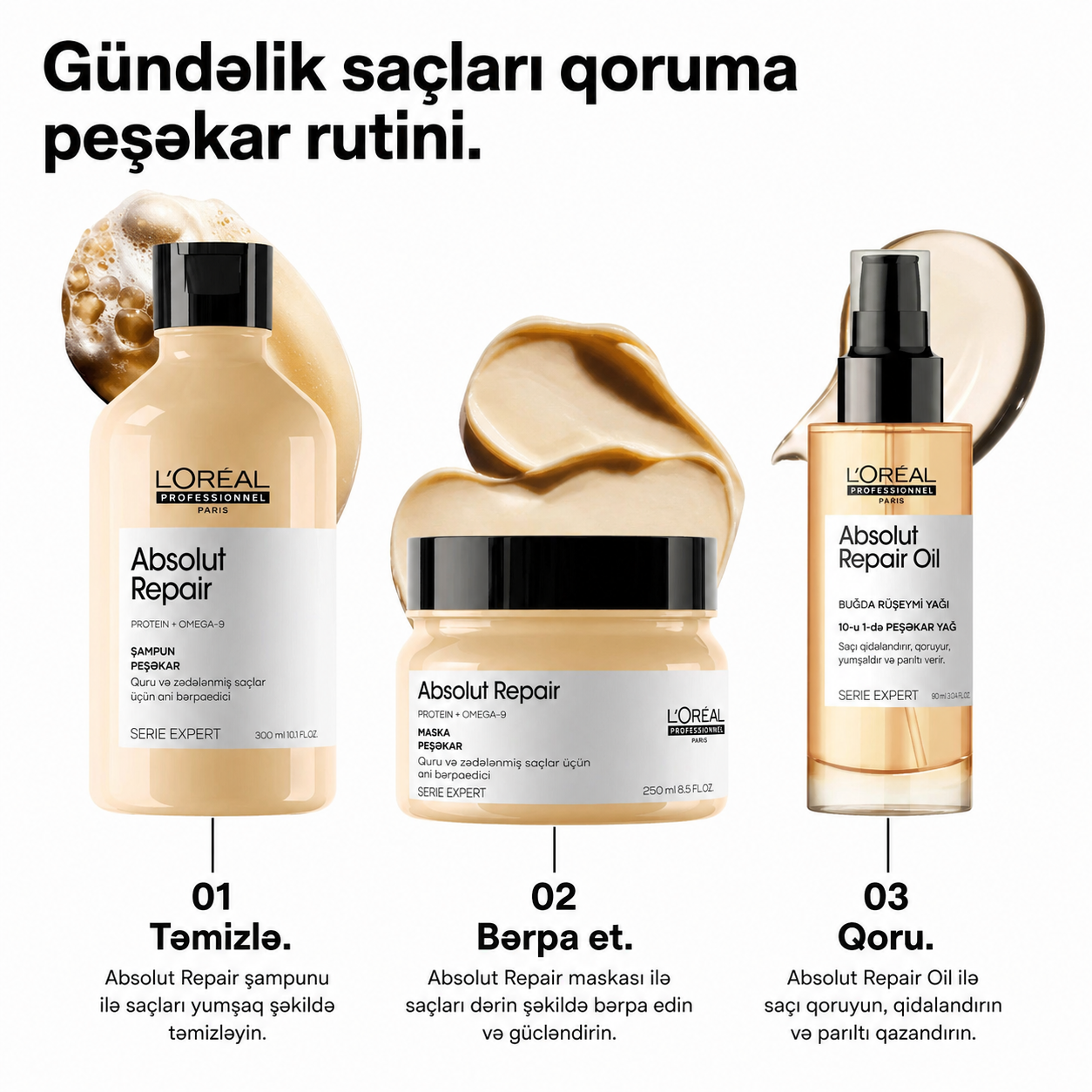 Zədələnmiş saçlar üçün bərpa edici yağ