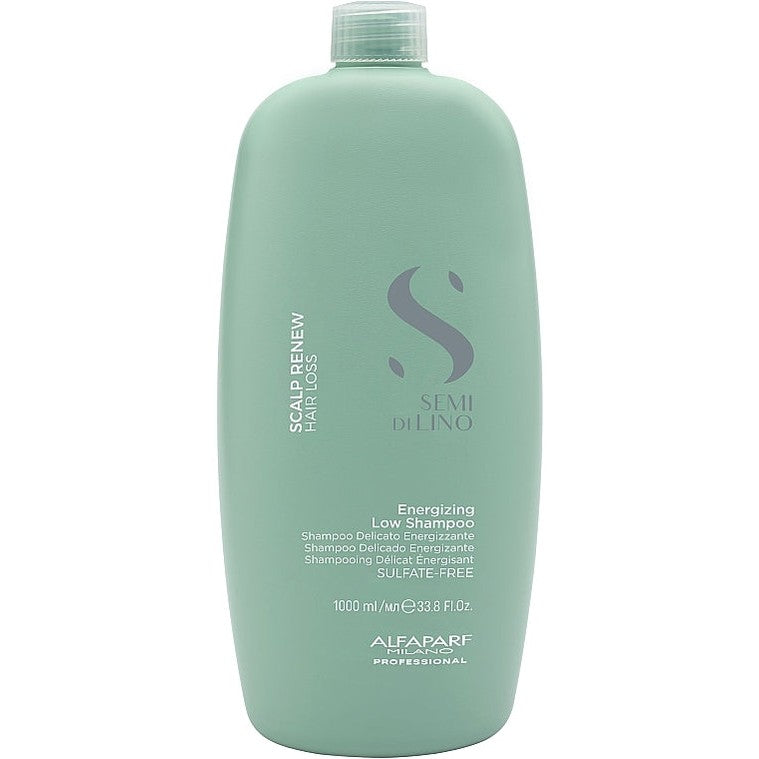 Alfaparf Semi Di Lino Scalp Renew Energizing Low Shampoo 1000 ml – tökülməyə meyilli saçlar üçün sulfatsız şampun (Daraq Store)
