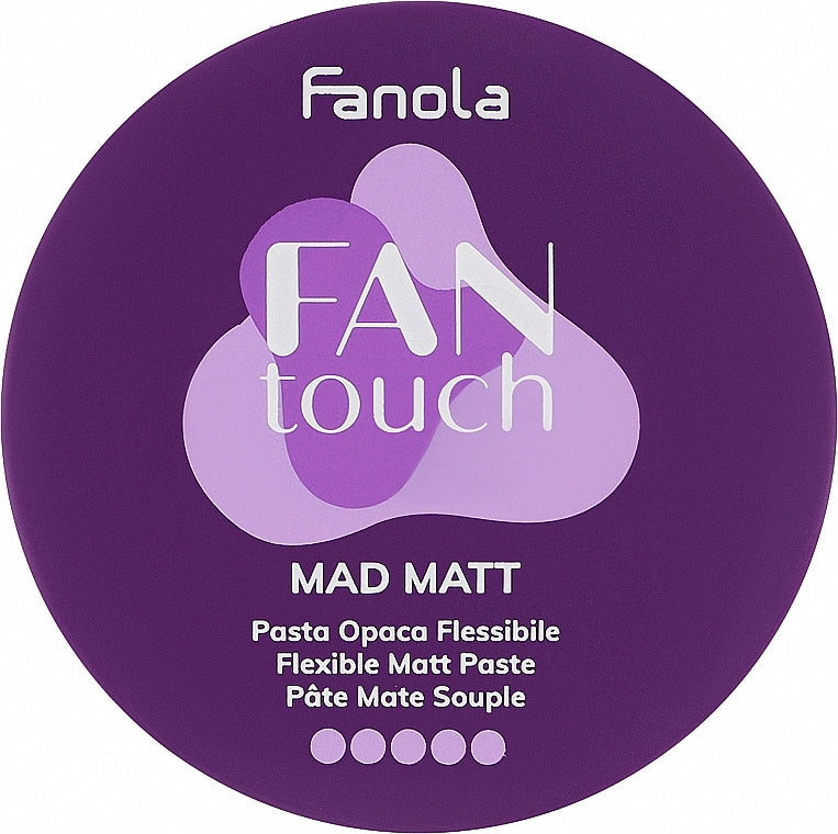 Fanola Fan Touch Mad Matt Paste 100 ml – mat effektli çevik saç pastası
