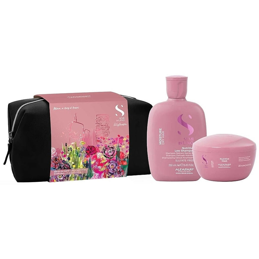 Alfaparf Semi Di Lino Nutritive Set – Low Shampoo və Mask, quru saçlar üçün (Daraq Store, Bakı)

