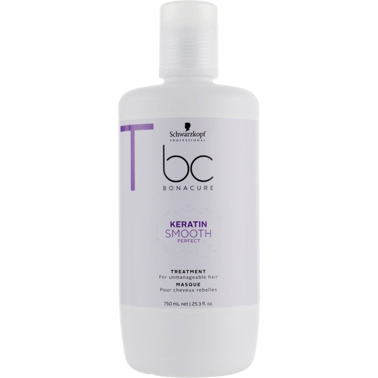 Schwarzkopf BC Bonacure Keratin Smooth Perfect Treatment 750 ml itaətsiz və çətin idarə olunan saçlar üçün hamarlaşdırıcı maska