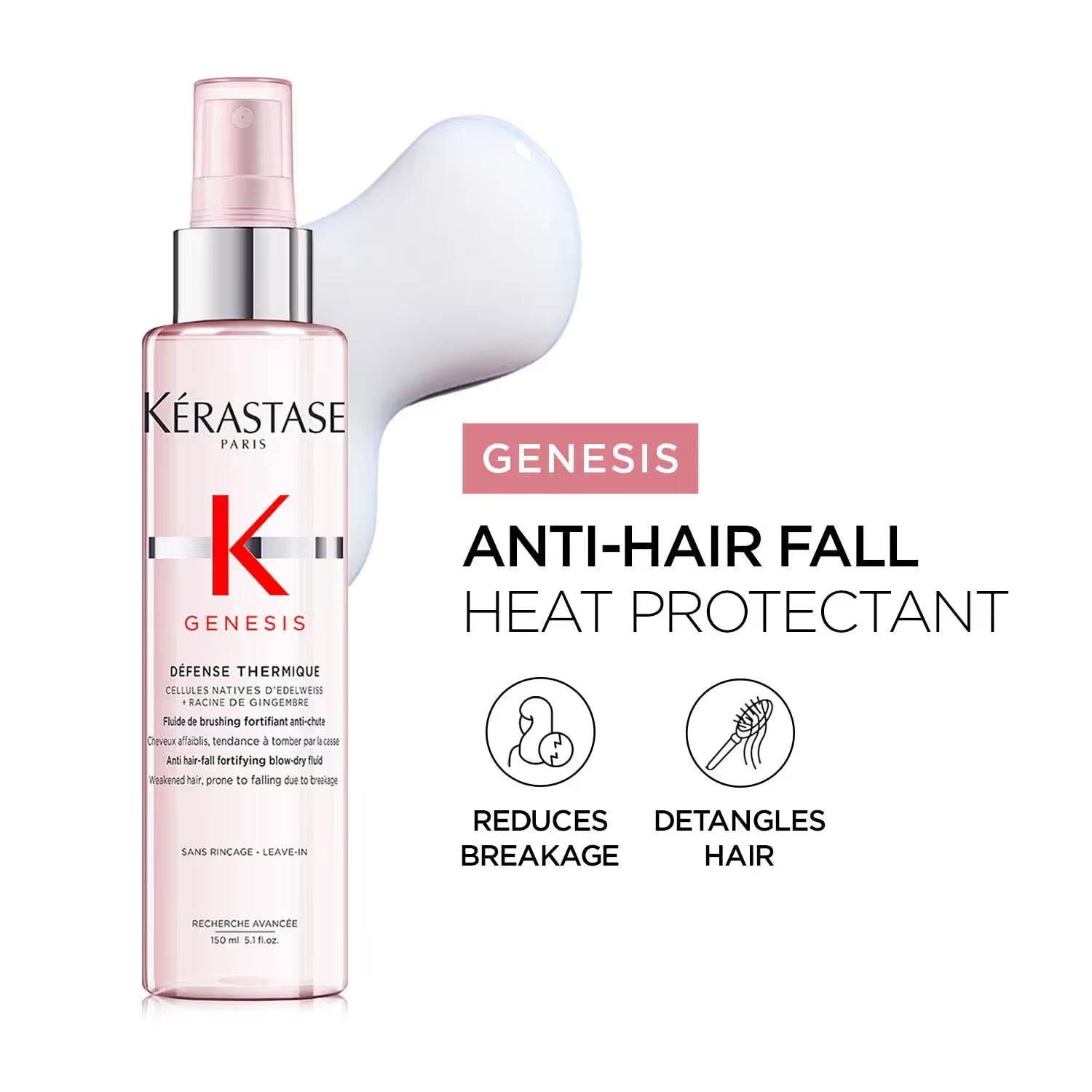Kérastase Genesis Défense Thermique 150 мл – флюид для укладки феном, защищающий от ломкости и воздействия высоких температур