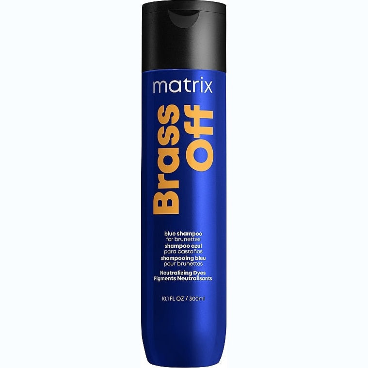Matrix Brass Off Blue Shampoo 300 ml – brünetlər üçün narıncı tonu neytrallaşdıran mavi şampun
